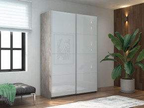 Шкаф-купе Прайм 2-х дверный 1200 Стекло Белое Бетон в Озёрске - ozyorsk.magazin-mebel74.ru | фото